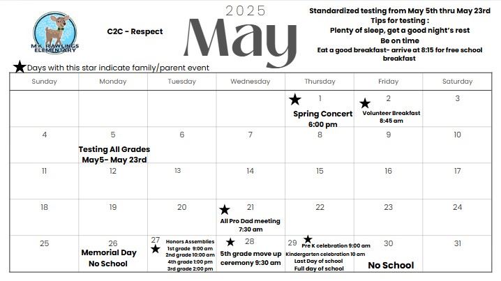  May Calendar